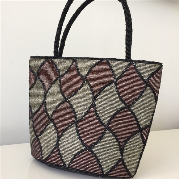 Beaded checkered purse - stylish bag - Picture 2 of 4